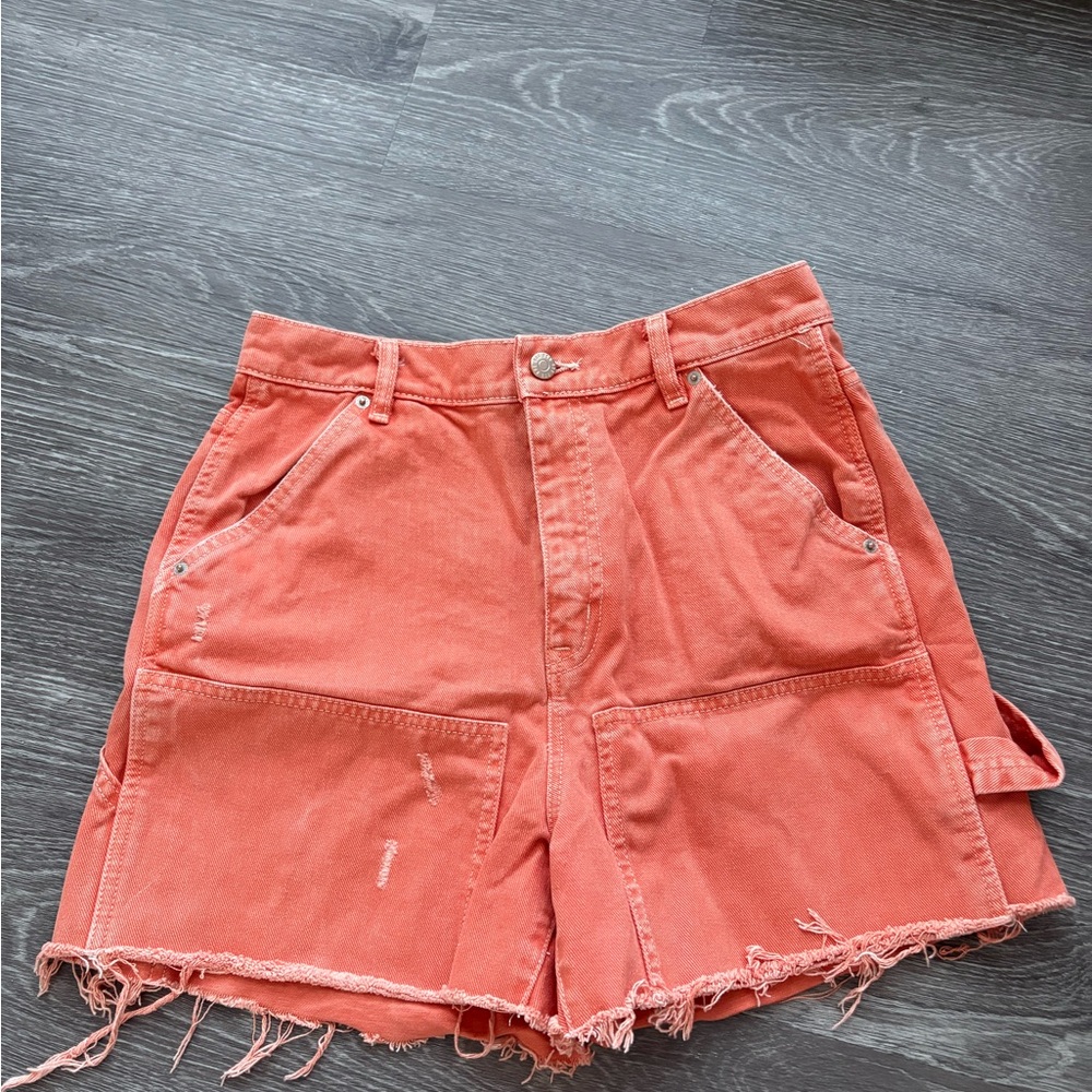 BDG Orange Frayed Hem Women Shorts